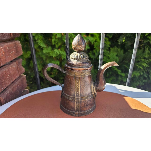 1920s Art Deco Tibetan Copper Pitcher with Brass Fittings, 1920s, Set of 2 For Sale - Image 5 of 11