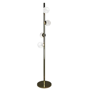 Ofione Shiny Gold Metal Floor Lamp by Alabastro Italiano