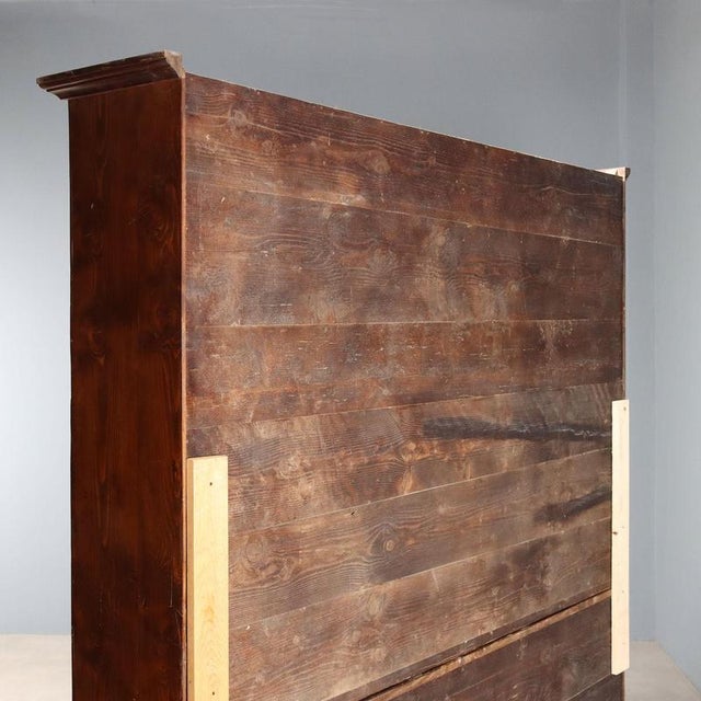 Brown Walnut-Stained Fir Bookcase For Sale - Image 8 of 10