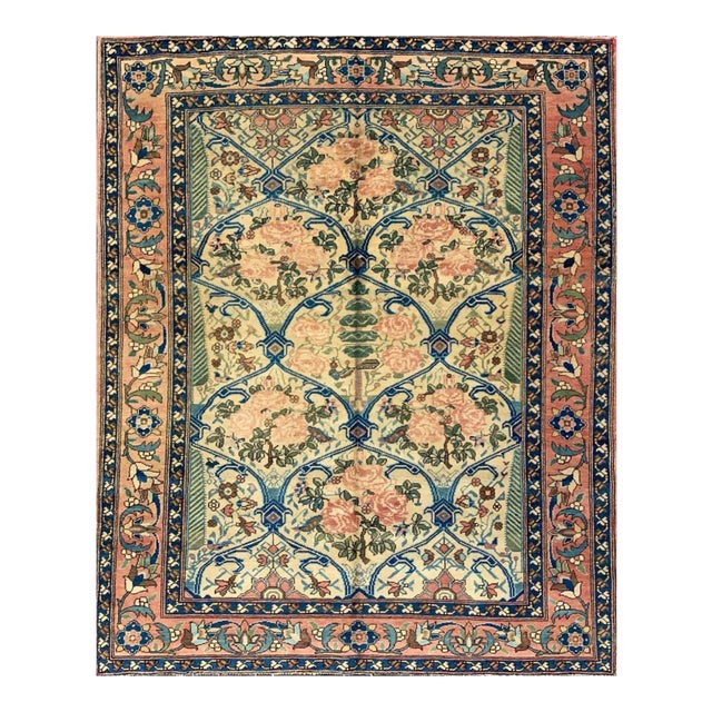 1960s Old Persian Bakhtiari Area Rug 5x7 For Sale