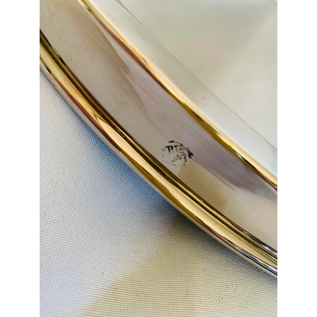 Mid 20th Century Ravarini Castoldi Vintage Silverplate & Horn Handle Tray For Sale - Image 4 of 13