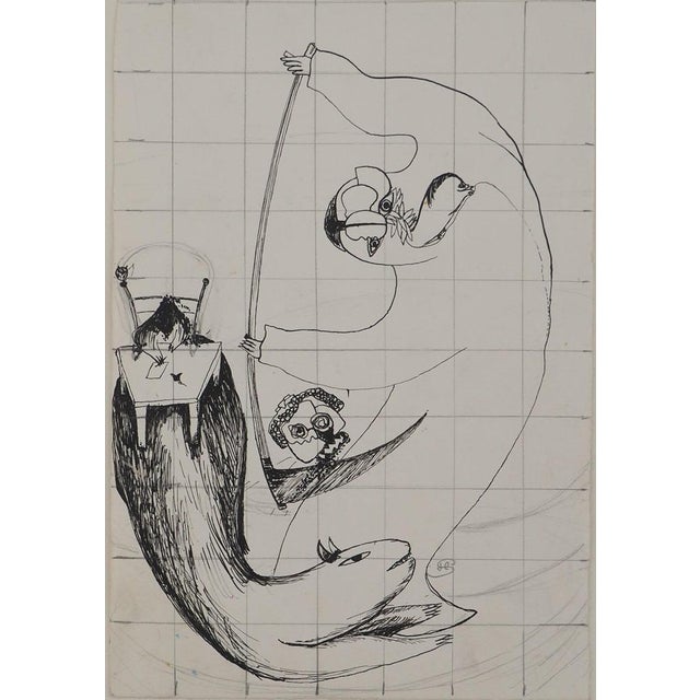 Jean-Claude Silbermann, Sneaky Signs, The Reaper and the Animals, Original Signed Drawing For Sale - Image 5 of 5