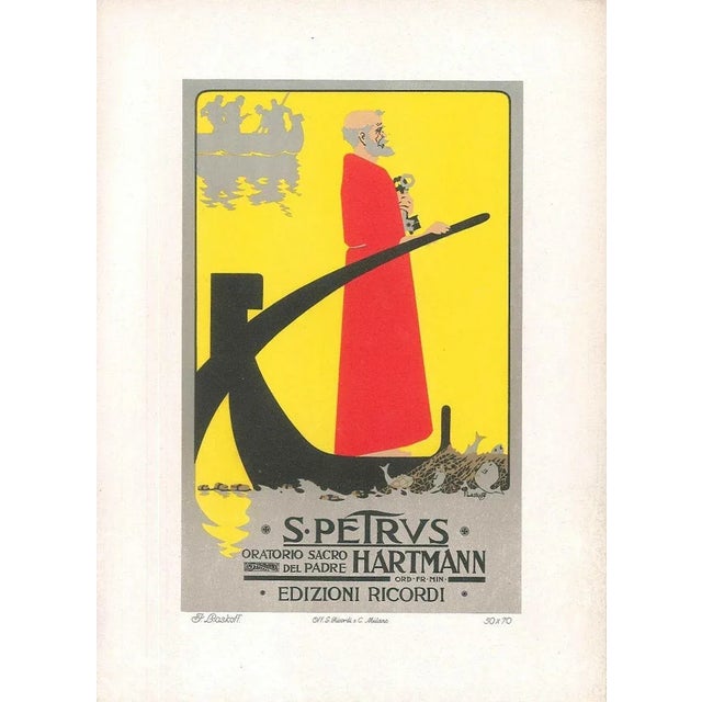 Image dimensions: 26x18.2 cm. S. Petrus is a beautiful colored lithograph on cardboard, realized by the polish illustrator...