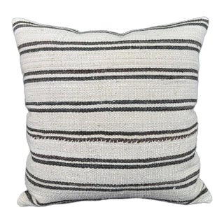 Turkish Hemp Pillow Cushion Natural Beige Dark Brown Pillow Cushion Cover 24x24 For Sale
