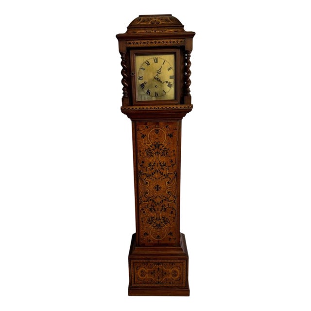 Edwardian Musical Inlaid Marquetry Grandmother Clock, 1900s For Sale