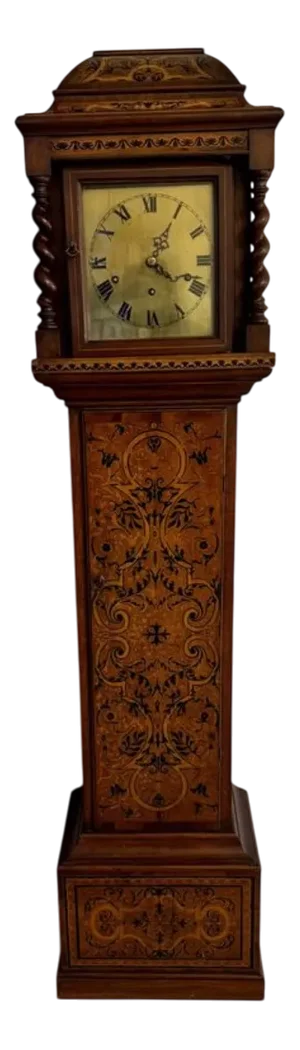 Edwardian Musical Inlaid Marquetry Grandmother Clock, 1900s