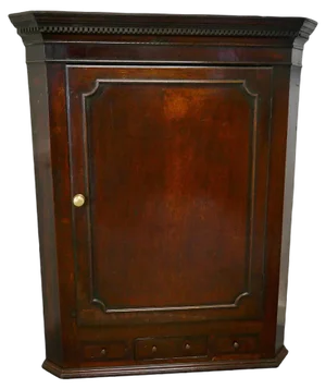 18th Century Inlaid Country Oak Corner Cupboard, 1800s