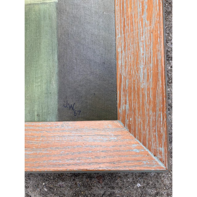 Original 20 x 24 painting on canvas board signed bottom right overall size with original frame is 24 x 28