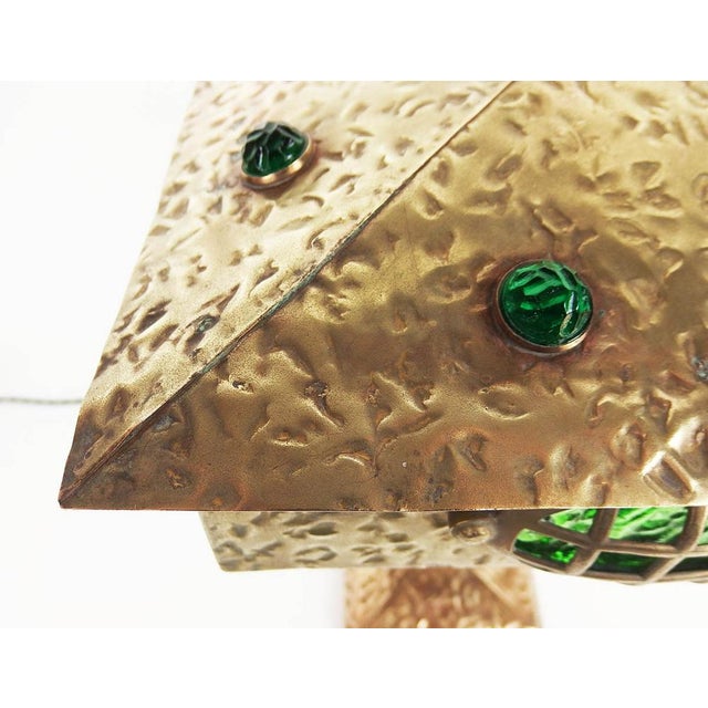 Gold Antique Lamp in Brass and Glass, 1920s For Sale - Image 8 of 13