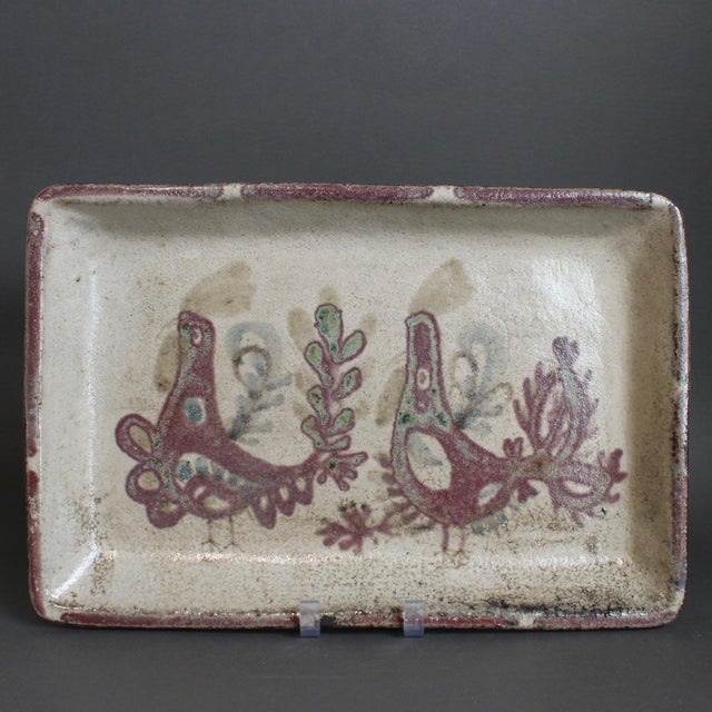 Mid-Century French Ceramic Tray by Gustave Reynaud for Le Mûrier, 1960s For Sale - Image 4 of 13