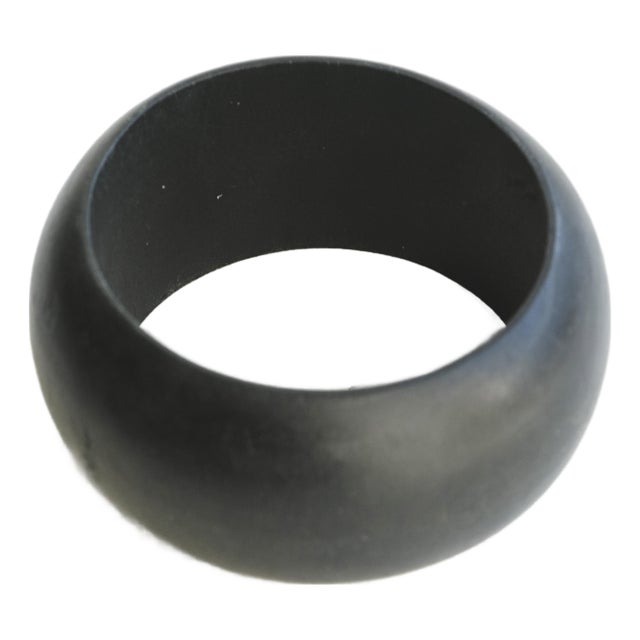 1990s Black Wood Bangle Bracelet For Sale