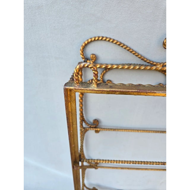 Hand Forged Gilt Wall Shelf From Italy For Sale In Los Angeles - Image 6 of 11