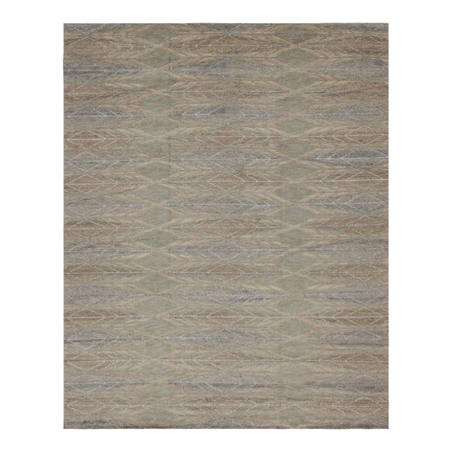 2010s Rug & Kilim’s Scandinavian Style Rug in Beige, Brown & Gray Geometric Patterns For Sale