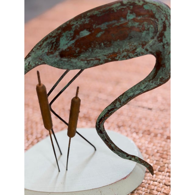 Metal Vintage Metal Bird Sculpture For Sale - Image 7 of 9
