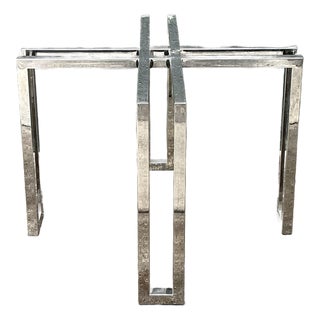 Vintage Polished Chrome Table Pedestal For Sale