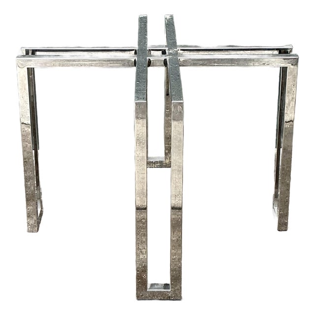 Vintage Polished Chrome Table Pedestal For Sale