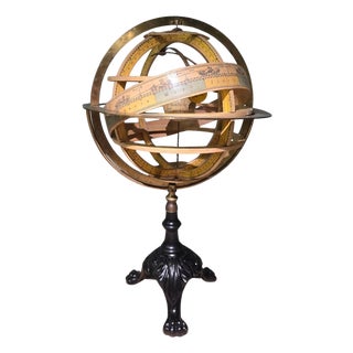 Armillary Sphere by Faustino Paluzie, Barcelona, 1880s For Sale