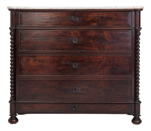 Spanish Walnut and Marble Chest of Drawers
