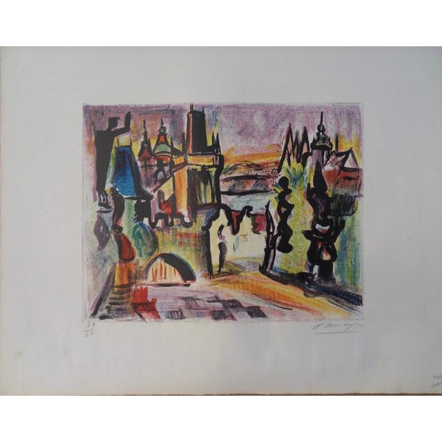 François Desnoyer, Le pont de Prague, Lithograph For Sale - Image 6 of 6