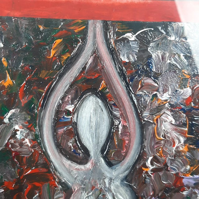 DZ Luisa, Abstract Woman, Painting on Cardboard, Framed For Sale - Image 3 of 11