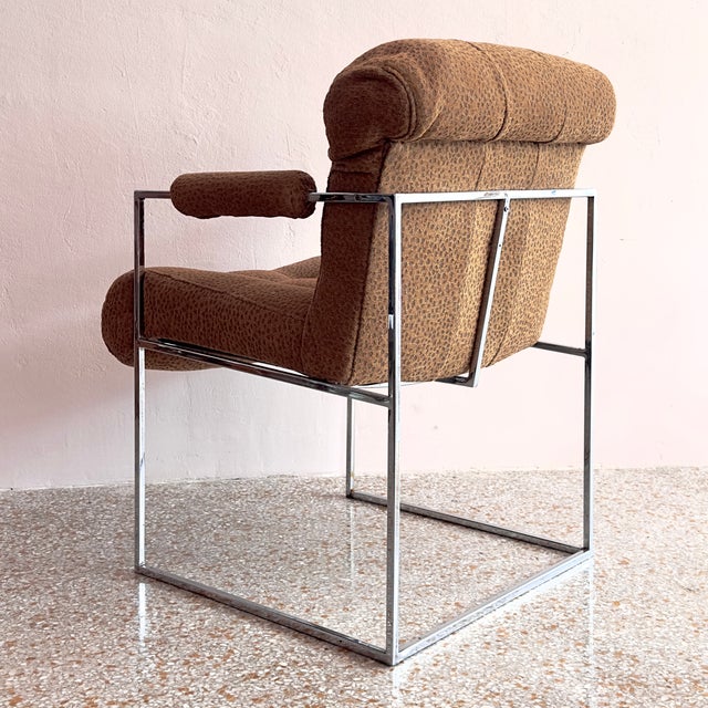 1970s Thin Line Dining or Occasional Chair Attributed to Milo Baughman for Thayer Coggin For Sale - Image 5 of 13