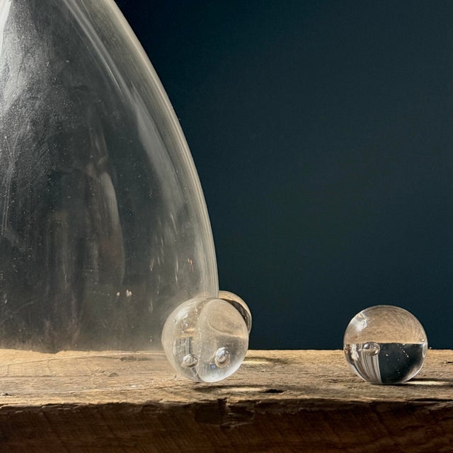 Transparent Vintage Hand Blown Biomorphic Postmodern Glass Sculpture Set (#2) For Sale - Image 8 of 10