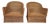 Pair of Vintage Woven Rattan/wicker Barrel-style Accent Chairs For Sale