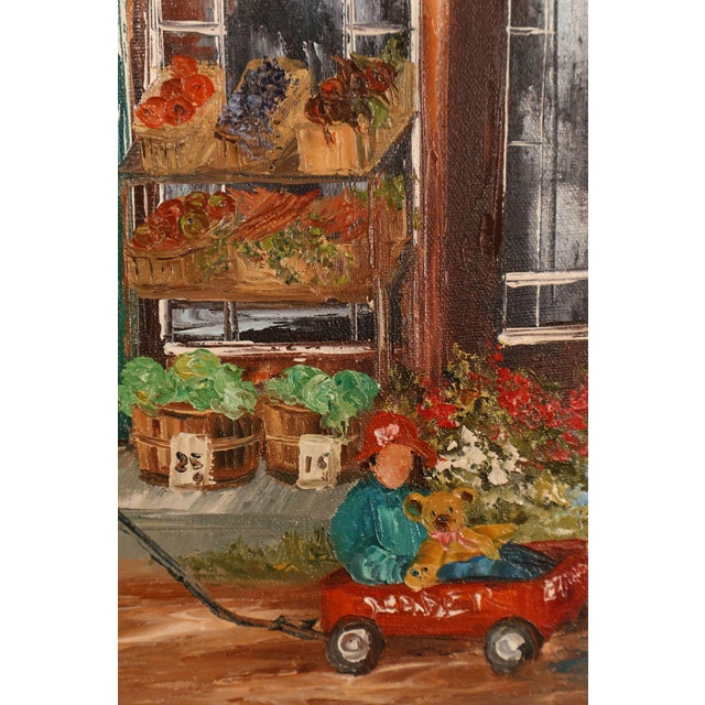 Aline Brochu Oil Painting, 'Rendez-Vous à L'Epicerie' For Sale - Image 18 of 18