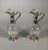 Pair of 19th Century Rococo Crystal and Silver Ewers. Solid silver (950), vermeil interior . Total weight: 1411g. French...