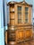 Wood Vintage Italian Provincial Baroque Style Floral Marquetry Curved Glass China Cabinet For Sale - Image 7 of 12
