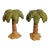 Vintage Ceramic Tropical Palm Tree Taper Candle Holders- A Pair For Sale