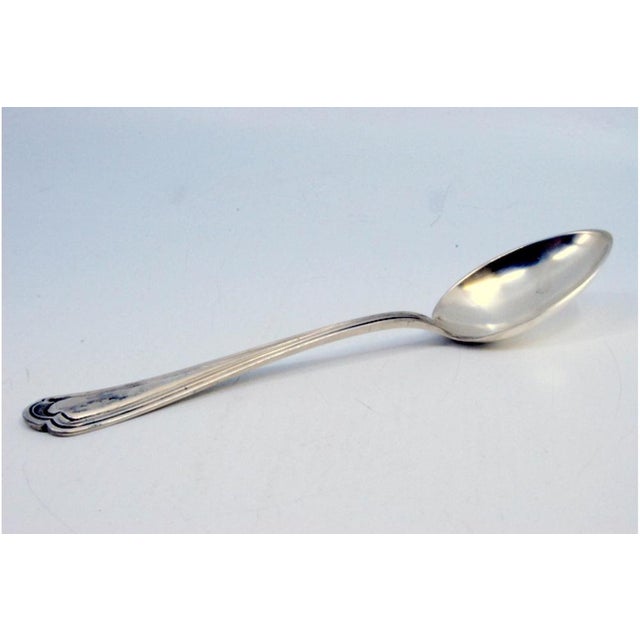 Metal Silver Rice and Serving Spoon with Grooves Along the Handle For Sale - Image 7 of 8