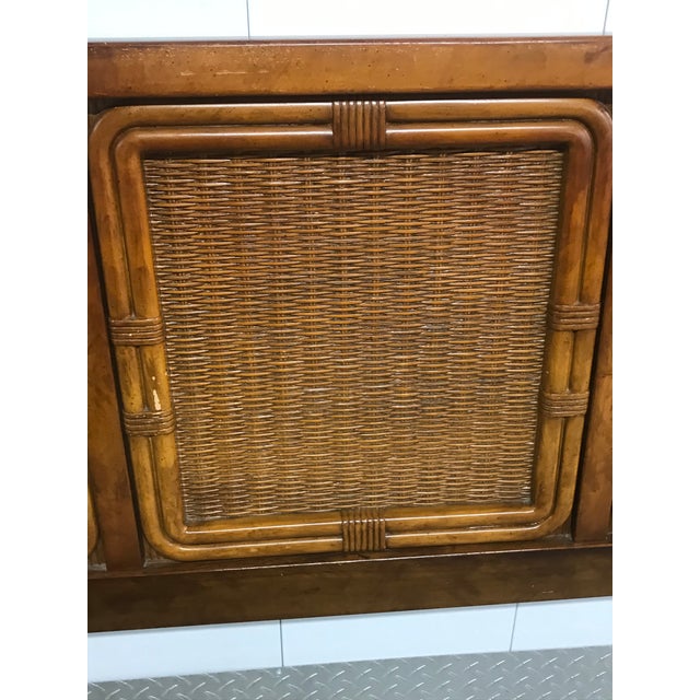 Stanley Furniture 1980s Mid-Century Modern Faux Bamboo Stanley Headboard For Sale - Image 4 of 9