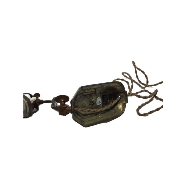 Art Nouveau German Piano Lamp in Glass and Tin, 1900s For Sale - Image 5 of 10
