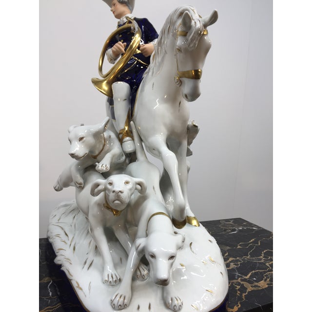 Royal Dux Porcelain Fox Hunting Horse Rider With Hounds For Sale In Philadelphia - Image 6 of 14