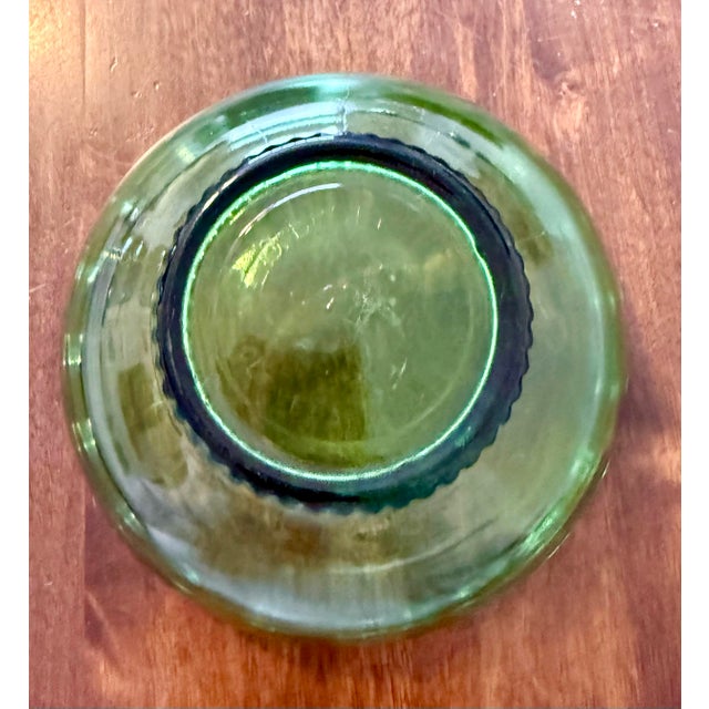 Contemporary E. O. Brody Emerald Green Scalloped Rim Bowl For Sale - Image 3 of 12