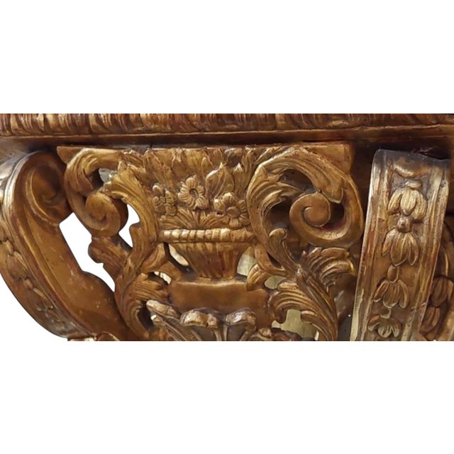 1 of 2 Antique Italian Giltwood Corbel Bracket Sconce For Sale - Image 4 of 4