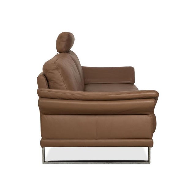 Brown Taupe Leather Three-Seater Sofa with Manual Function from Willi Schillig For Sale - Image 11 of 14