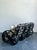 Vintage Black Rattan Sofa in Quadrille “Royal Journey” For Sale - Image 9 of 18