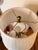 Hollywood Regency Style Brass-Colored Lamp. Raised design of draped fabric. Comes with a pleated shade. Lamp: 31.5" h x 7"...