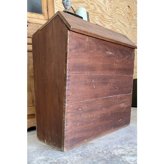 19th C Primitive Weathered Grain Bin / Console Table For Sale - Image 12 of 17