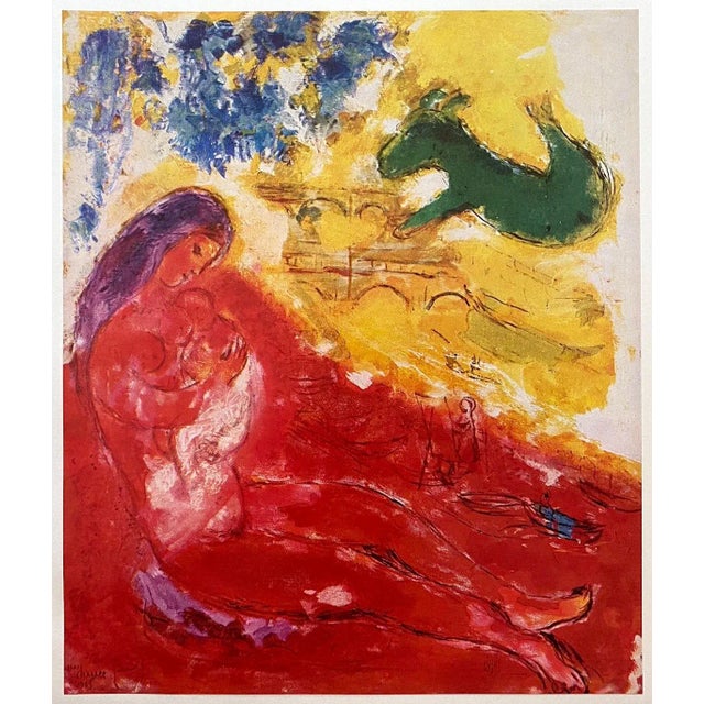 Marc Chagall Vintage 1958 First Edition Lithograph Print " Banks of the Seine " 1953 For Sale - Image 11 of 11