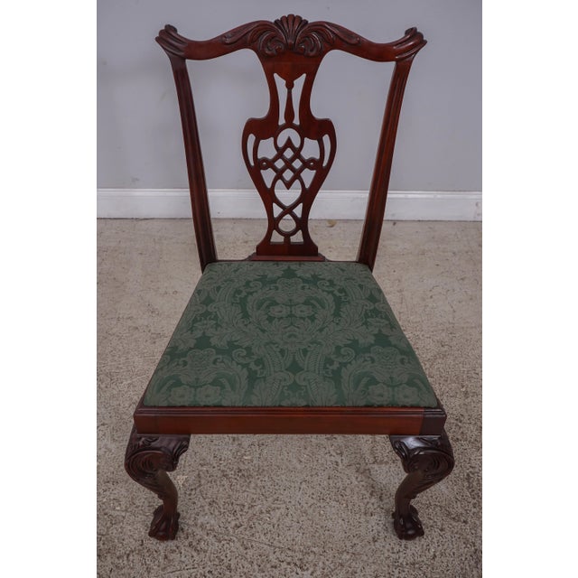 Wood Set of 6 Ethan Allen Attributed Mahogany Dining Room Chairs For Sale - Image 7 of 13