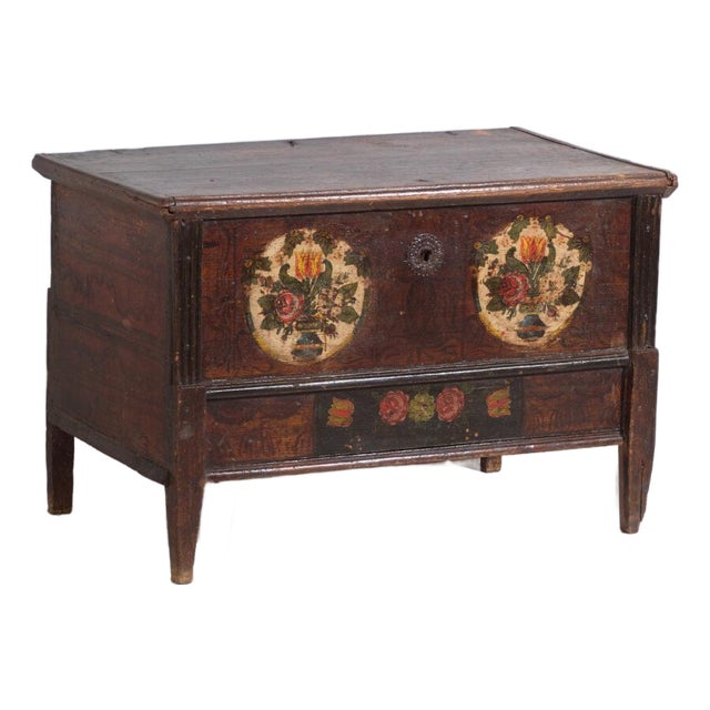 Tyrolean Painted Dowry Chest by Amaru For Sale