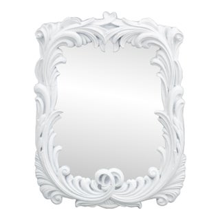 Serge Roche Style White Painted Wall Mirror For Sale