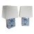 Petite Ralph Lauren Blue and White Chinoiserie Square Lamps, a Pair For Sale