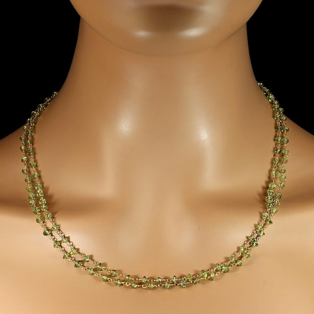 Traditional Ajd 42 Inch Peridot Rondels in Goldy Chain Great Gift For Sale - Image 3 of 5