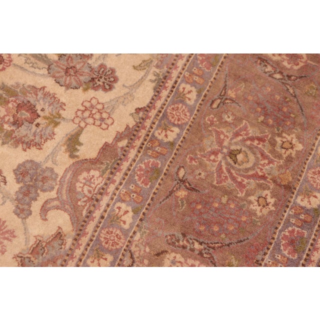 1990s Floral 1990's Medallion Pak-Persian Beige/Brown Wool Rug - 6'2'' X 9'3'' For Sale - Image 5 of 9