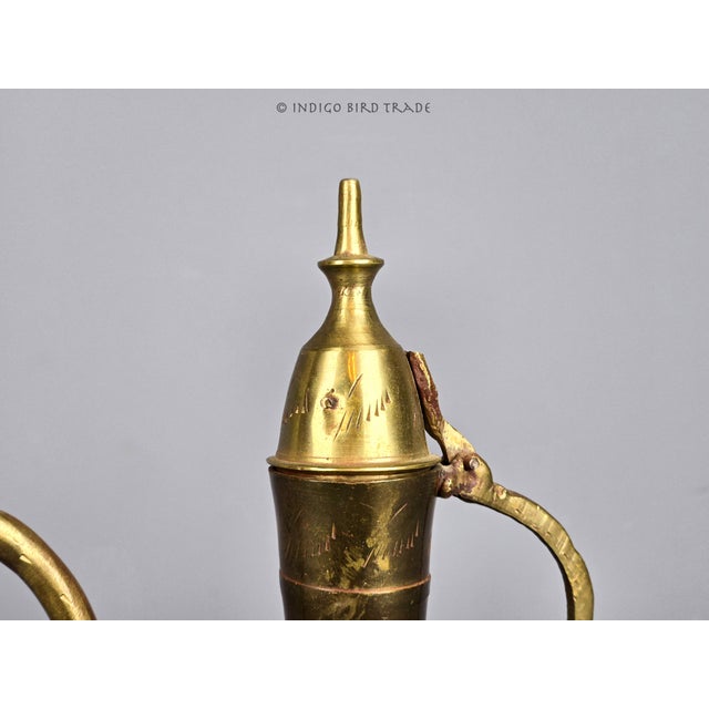 Vintage Small Etched Brass Arabic Dallah Coffee Pot For Sale In Greenville, SC - Image 6 of 6