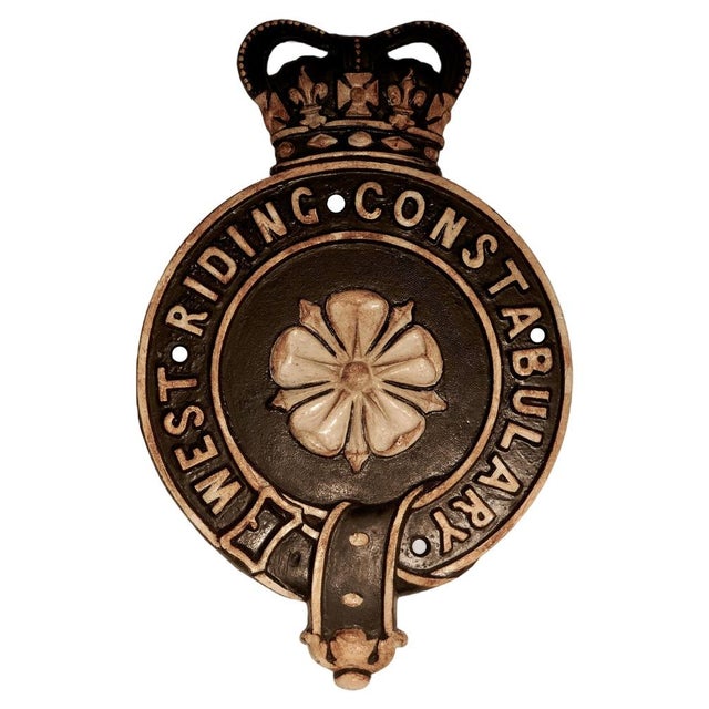 Black West Riding Constabulary Cast Iron Wall Plaque, 1900s For Sale - Image 8 of 8